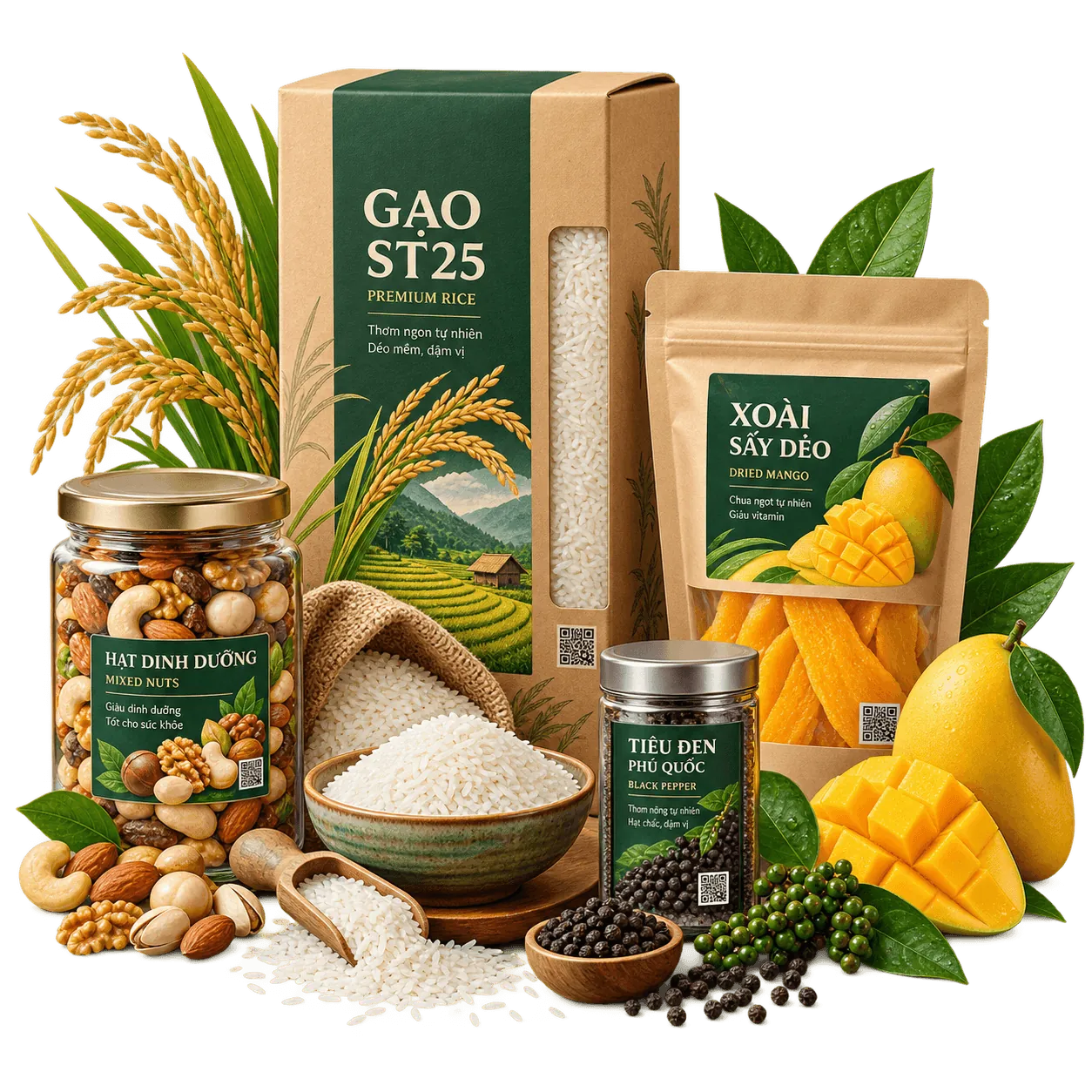 Agricultural and processed-food products with electronic traceability labels