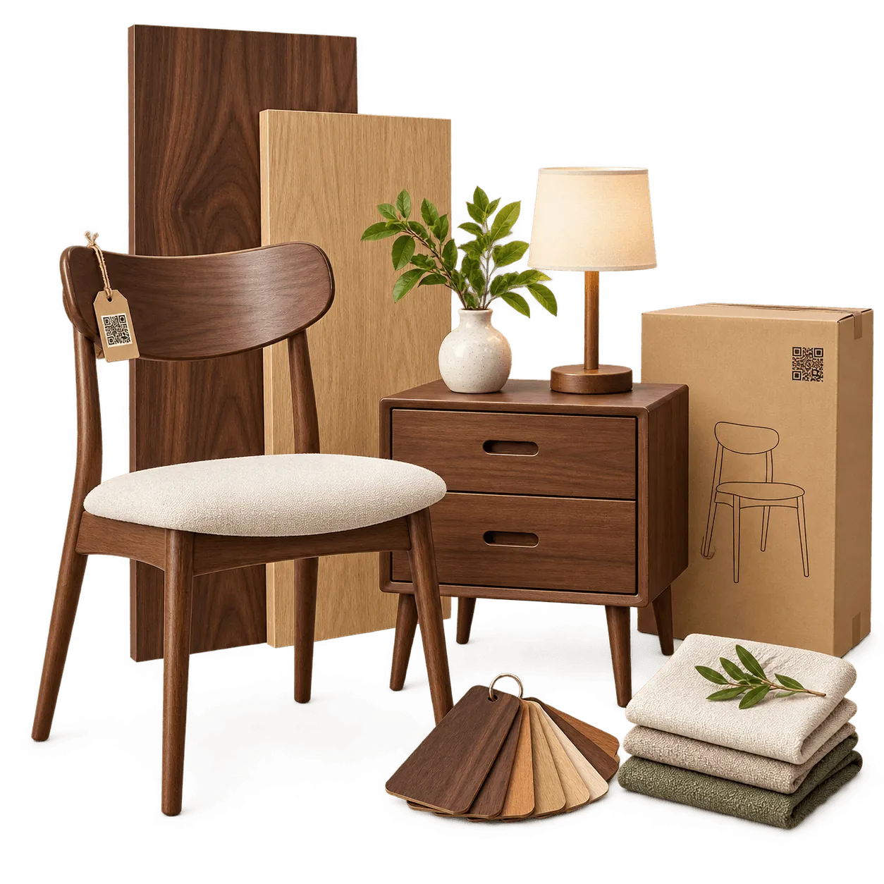 Wood and furniture products with provenance records